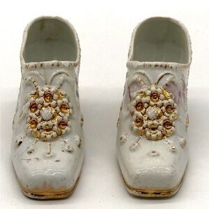 Antique porcelain Victorian shoes